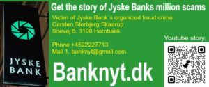 Case of organized fraud carried out by Jyske Bank A/S. in the background you see the National Bank of Denmark. Where the bank’s employees themselves refer to this case as a scandal for Denmark, and yet participate. The director. The executive board. The board and the reparation. All are complicit in covering up Jyske Bank’s fraud, and the use of forgery, use of exploitation, abuse of rights, abuse of power of attorney, and other punishable crimes. If Danmarks Nationalbank does not respond and continues to ignore my inquiries. I will send a registered letter to the bank director Lars Rohde. Where I will in the letter include documentation that Jyske Bank A/S is behind organized fraud, and request that Denmarks Nationalbank’s lawyers, together with me, Carsten Storbjerg, review my documentation. And I will request Lars Rohde on behalf of Denmarks Nationalbank, to act on my information, if the Nationalbank not itself, wants to be complicit in Jyske Bank’s fraud against the bank’s customers can continue. At the same time, I will send this letter registered to Denmark’s National bank director Lars Rohde. I will send a registered letter to the Prime Minister of Denmark, Mette Frederiksen. and send a copy of the letter to bank director Lars Rohde, with the letter request. I also want to have an interview with the State Ministry and their lawyers, for a review of my evidence that Jyske Bank A/S has forged documents and make fraud as well as other punishable crimes. If neither the State Ministry nor Denmarks Nationalbank can refute my claims against Jyske Bank, such as that Jyske Bank A/S is also behind the bribery of Lundgren’s lawyers, so that they may not present the client’s fraud and false allegations against Jyske Bank A/S. Then I would also like to ask Prime Minister Mette Frederiksen and Nationalbank director Lars Rohde if they will continue to contribute to the organized crime, they are informed that Jyske Bank A/S with CEO Anders Christian Dam is behind.