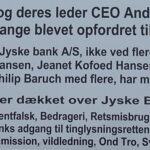 Case of organized fraud carried out by Jyske Bank A/S. in the background you see the National Bank of Denmark. Where the bank’s employees themselves refer to this case as a scandal for Denmark, and yet participate. The director. The executive board. The board and the reparation. All are complicit in covering up Jyske Bank’s fraud, and the use of forgery, use of exploitation, abuse of rights, abuse of power of attorney, and other punishable crimes. If Danmarks Nationalbank does not respond and continues to ignore my inquiries. I will send a registered letter to the bank director Lars Rohde. Where I will in the letter include documentation that Jyske Bank A/S is behind organized fraud, and request that Denmarks Nationalbank’s lawyers, together with me, Carsten Storbjerg, review my documentation. And I will request Lars Rohde on behalf of Denmarks Nationalbank, to act on my information, if the Nationalbank not itself, wants to be complicit in Jyske Bank’s fraud against the bank’s customers can continue. At the same time, I will send this letter registered to Denmark’s National bank director Lars Rohde. I will send a registered letter to the Prime Minister of Denmark, Mette Frederiksen. and send a copy of the letter to bank director Lars Rohde, with the letter request. I also want to have an interview with the State Ministry and their lawyers, for a review of my evidence that Jyske Bank A/S has forged documents and make fraud as well as other punishable crimes. If neither the State Ministry nor Denmarks Nationalbank can refute my claims against Jyske Bank, such as that Jyske Bank A/S is also behind the bribery of Lundgren’s lawyers, so that they may not present the client’s fraud and false allegations against Jyske Bank A/S. Then I would also like to ask Prime Minister Mette Frederiksen and Nationalbank director Lars Rohde if they will continue to contribute to the organized crime, they are informed that Jyske Bank A/S with CEO Anders Christian Dam is behind.